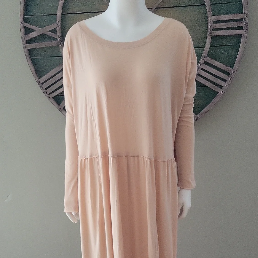 Free People Beach Cameron Elegant Peach Long Sleeve Maxi  Dress - Picture 3 of 15